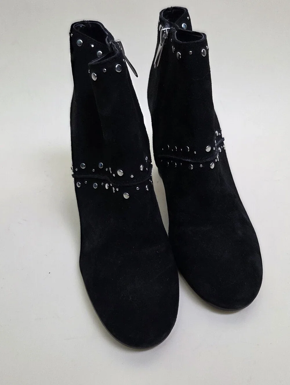 Sam Edelman Chandler Black Suede Studded Ankle Boots Size 10